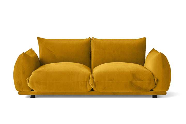 Minneapolis 2 Seater Sofa Yellow Velvet