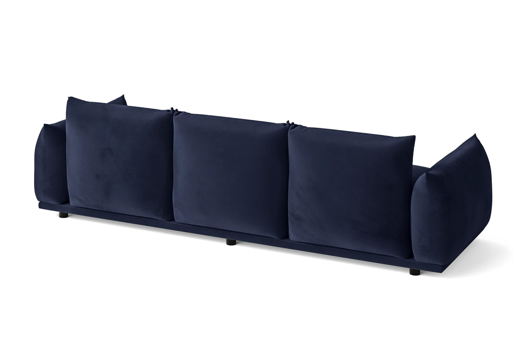 Minneapolis 3 Seater Sofa Dark Blue Velvet
