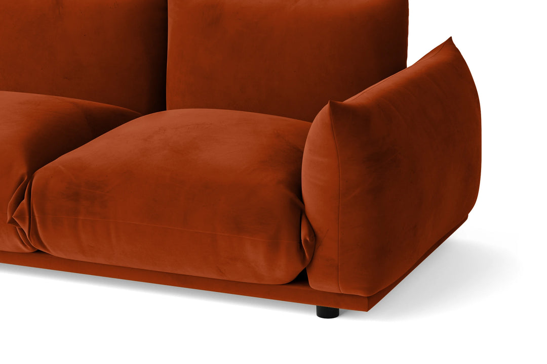 Minneapolis 3 Seater Sofa Orange Velvet