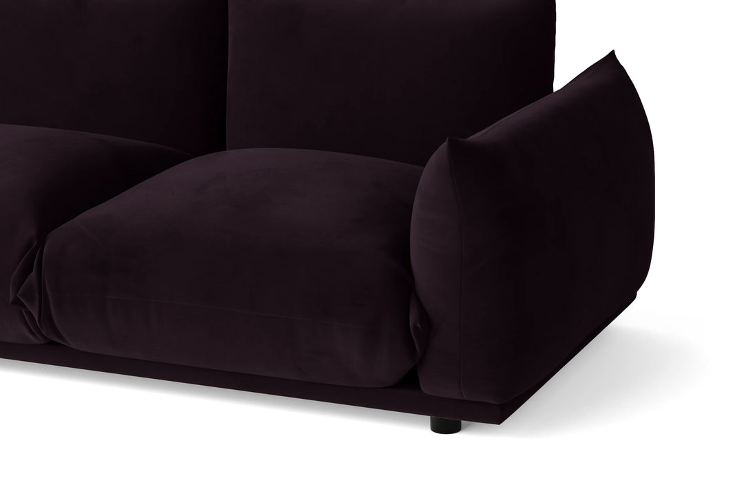 Minneapolis 3 Seater Sofa Purple Velvet