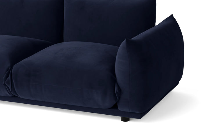 Minneapolis 4 Seater Sofa Dark Blue Velvet