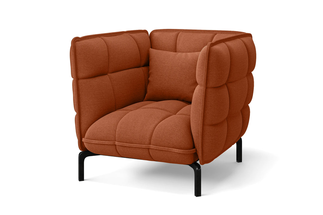 Modica Armchair Orange Linen Fabric
