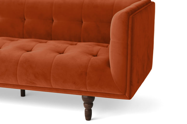 Nahant 2 Seater Sofa Orange Velvet