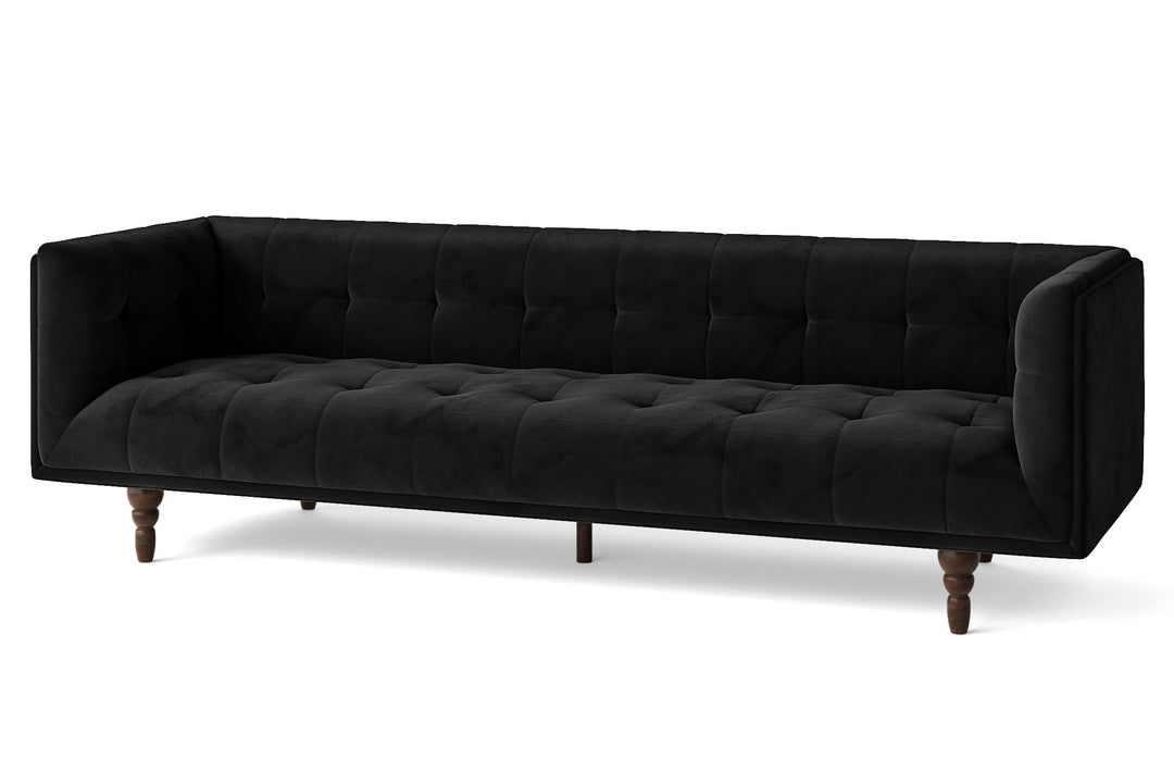 Nahant 4 Seater Sofa Black Velvet
