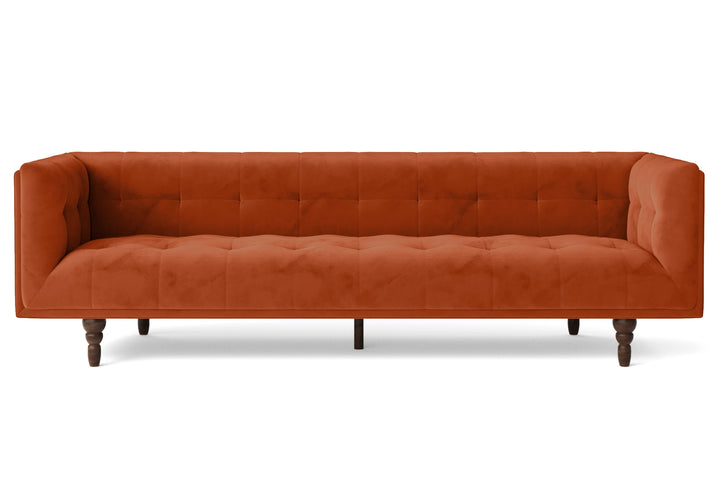 Nahant 4 Seater Sofa Orange Velvet