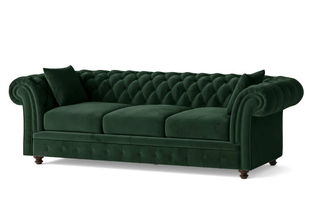 Pesaro 4 Seater Sofa Green Velvet