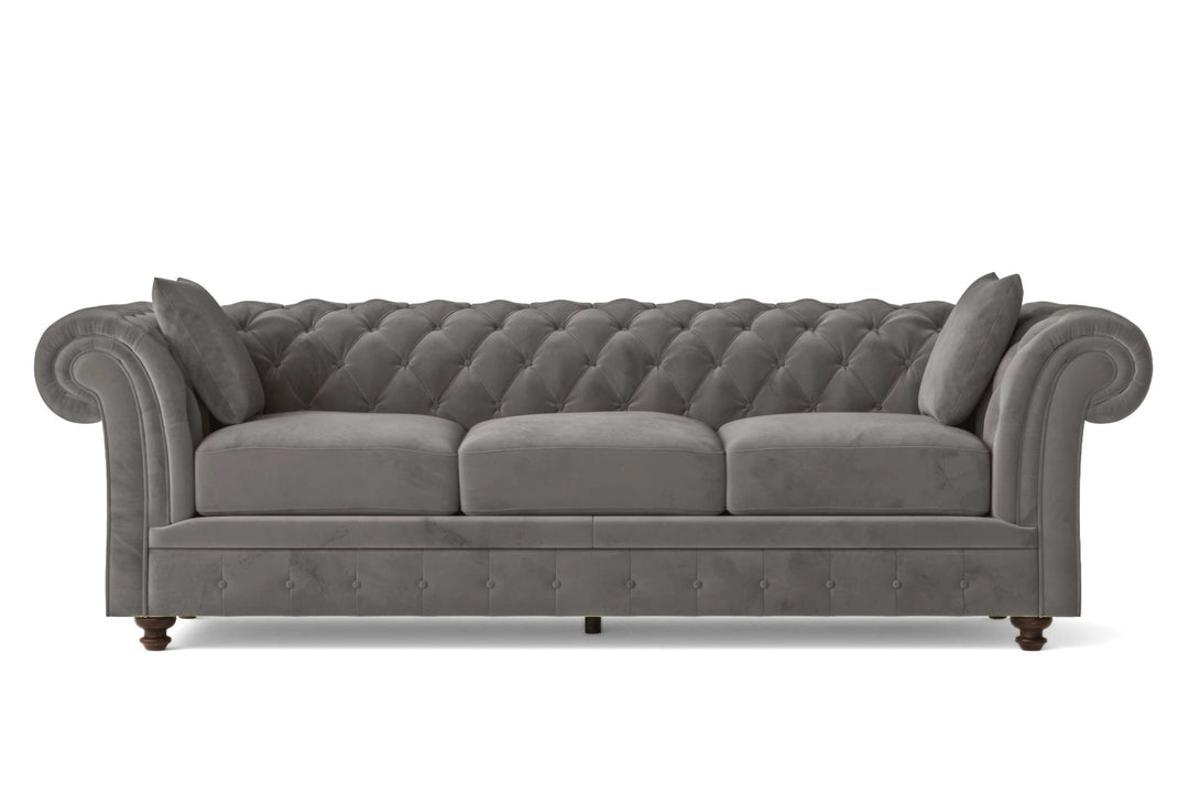 Pesaro 4 Seater Sofa Grey Velvet
