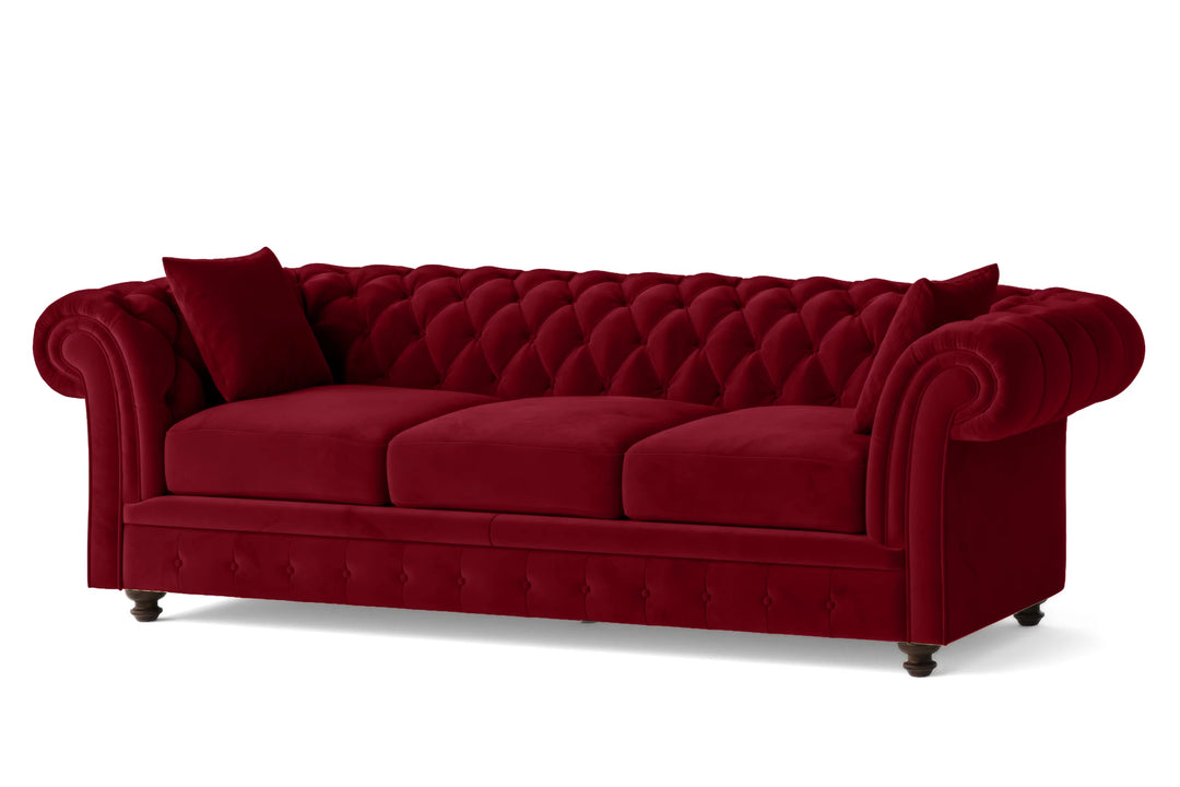 Pesaro 4 Seater Sofa Red Velvet