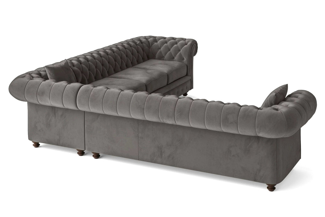 Pesaro 6 Seater Corner Sofa Grey Velvet