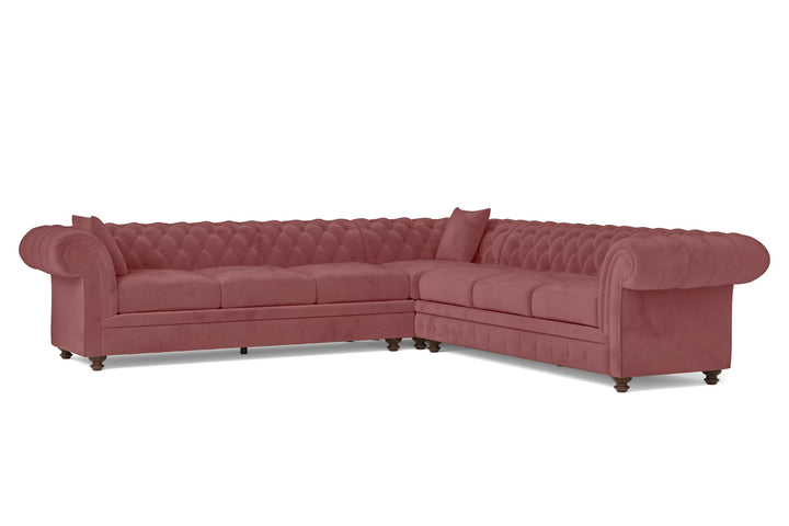 Pesaro 6 Seater Corner Sofa Pink Velvet