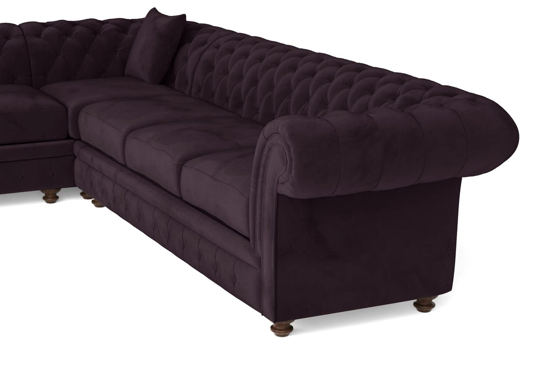 Pesaro 6 Seater Corner Sofa Purple Velvet