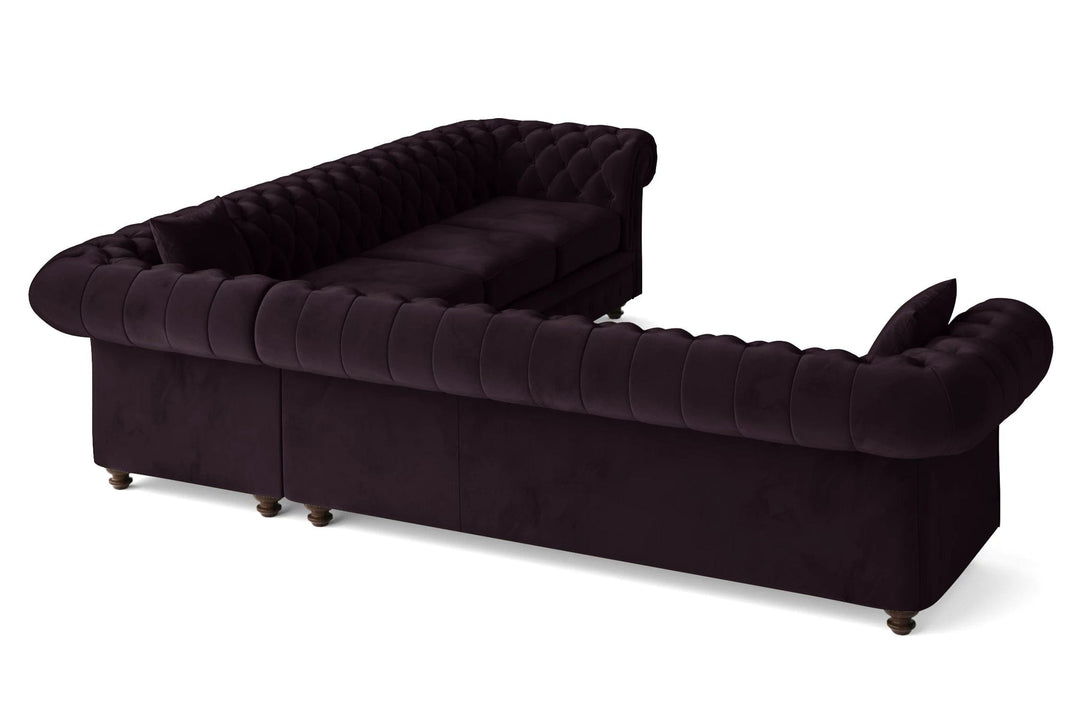 Pesaro 6 Seater Corner Sofa Purple Velvet