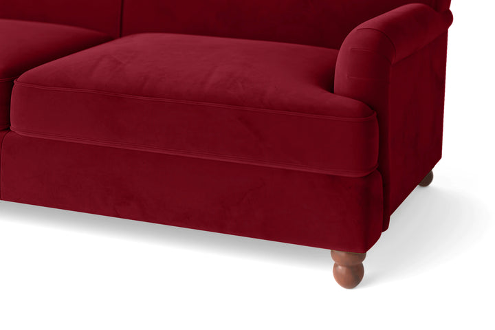 Pisa 2 Seater Sofa Red Velvet