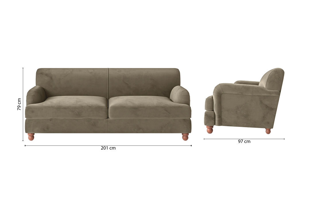 Pisa 3 Seater Sofa Sand Velvet