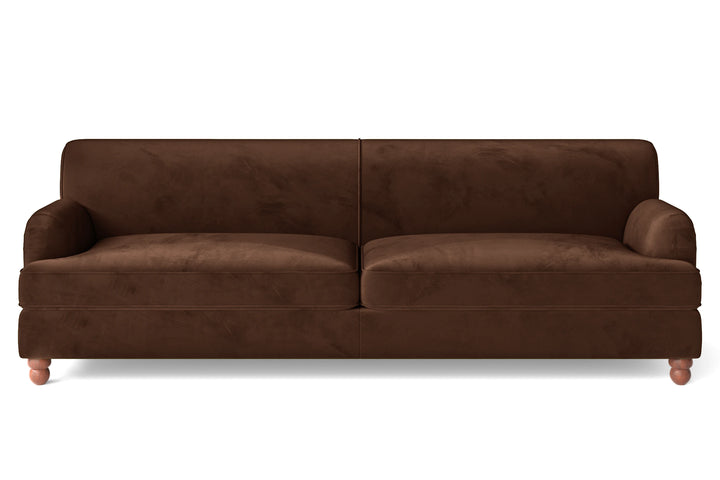 Pisa 4 Seater Sofa Coffee Brown Velvet