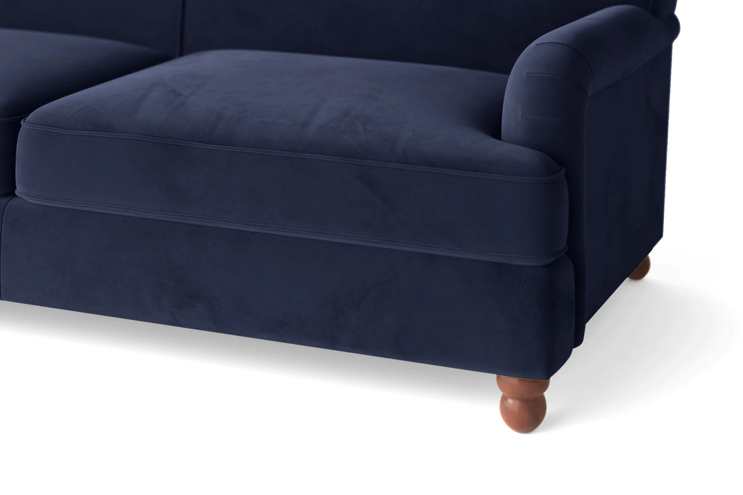 Pisa 4 Seater Sofa Dark Blue Velvet