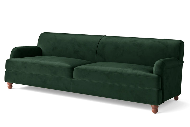 Pisa 4 Seater Sofa Green Velvet