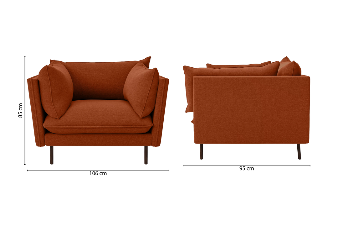 Pistoia Armchair Orange Linen Fabric