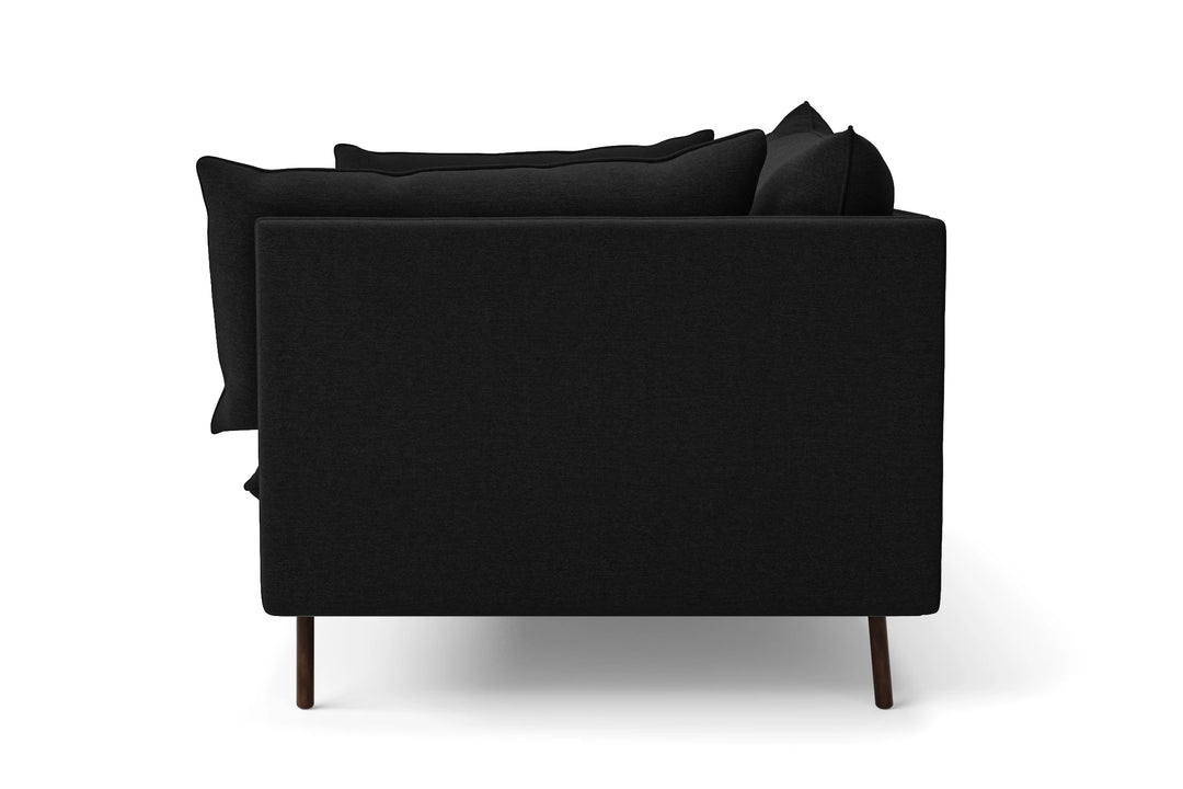 Pistoia 3 Seater Sofa Black Linen Fabric