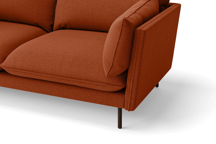 Pistoia 3 Seater Sofa Orange Linen Fabric