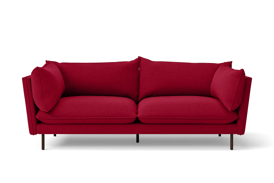 Pistoia 3 Seater Sofa Red Linen Fabric