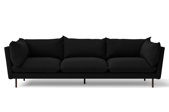Pistoia 4 Seater Sofa Black Linen Fabric