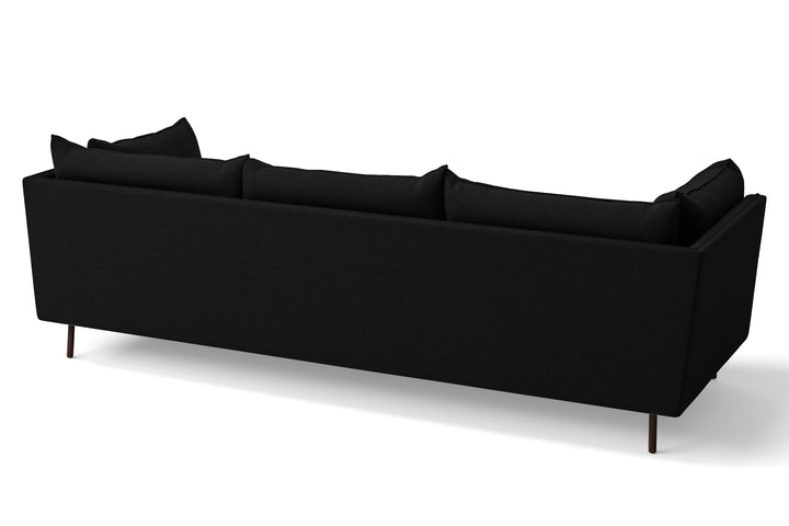 Pistoia 4 Seater Sofa Black Linen Fabric