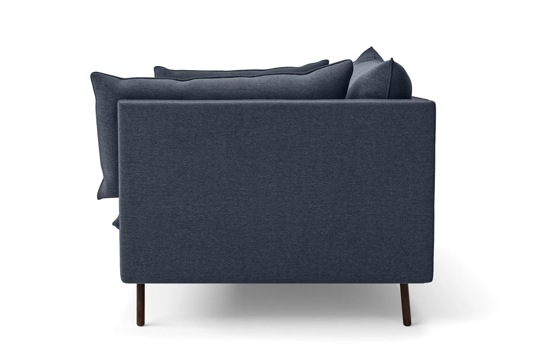 Pistoia 4 Seater Sofa Dark Blue Linen Fabric