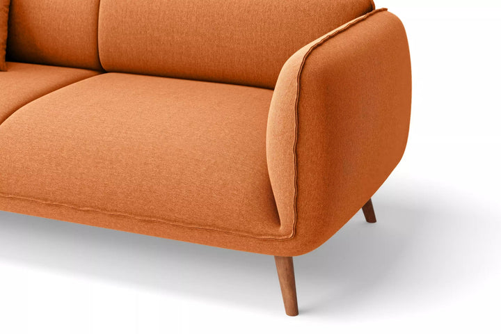 Pomezia 4 Seater Sofa Orange Linen Fabric