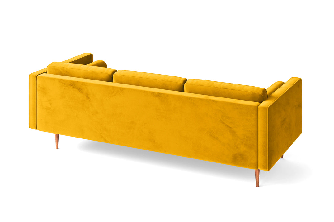 Salerno 3 Seater Sofa Yellow Velvet