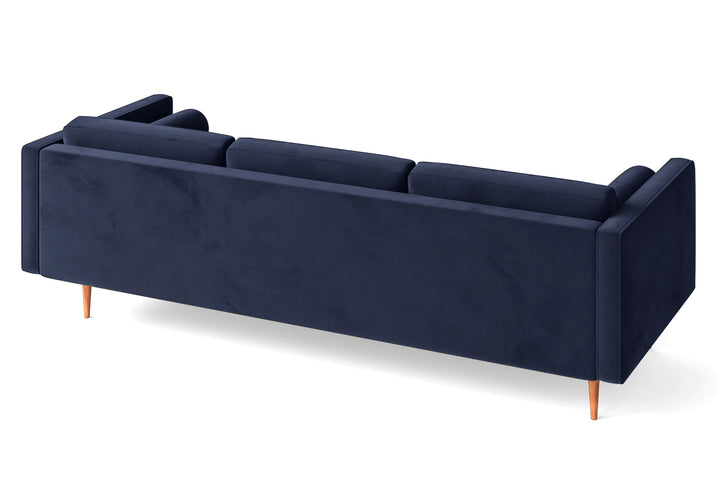 Salerno 4 Seater Sofa Dark Blue Velvet