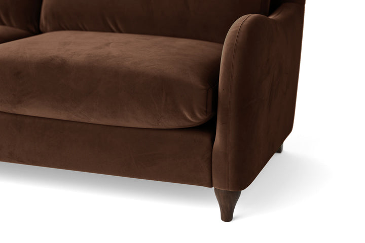 Sallisaw 4 Seater Sofa Coffee Brown Velvet