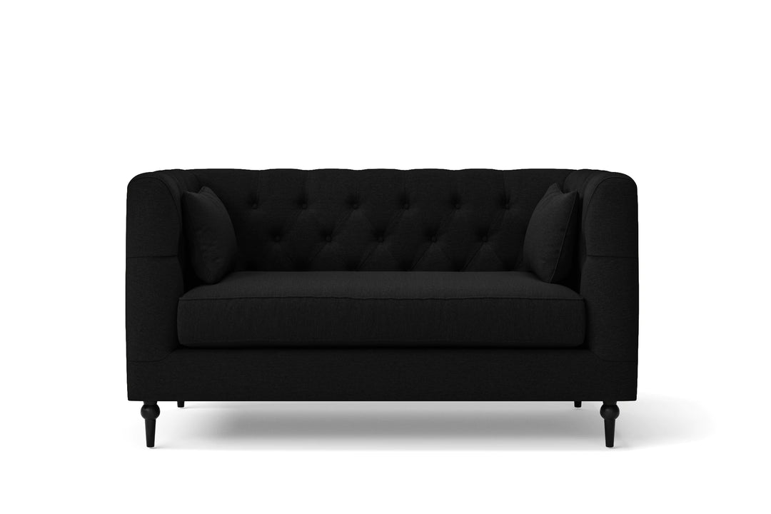 Sanremo 2 Seater Sofa Black Linen Fabric