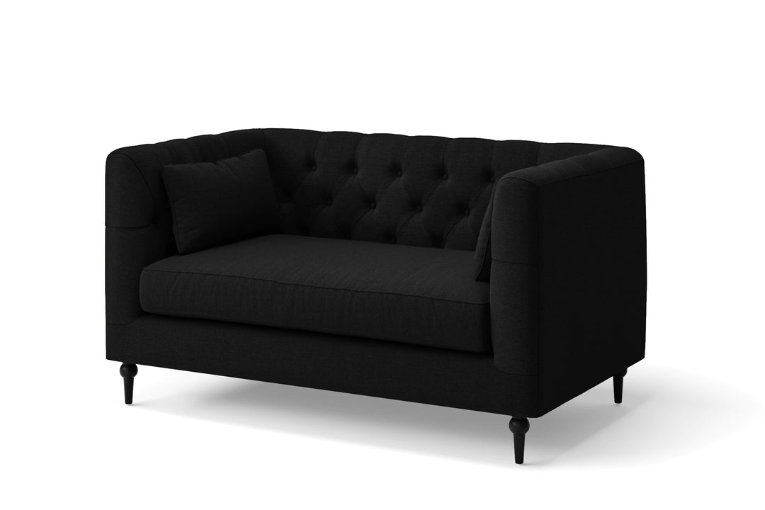 Sanremo 2 Seater Sofa Black Linen Fabric