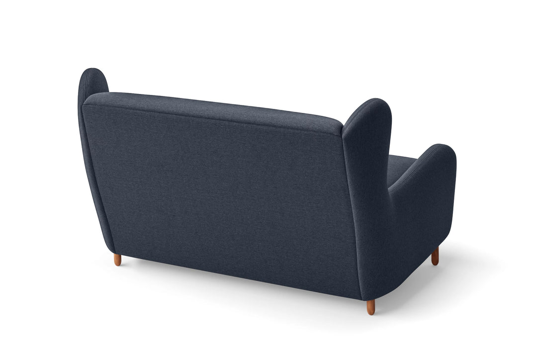 Sassari 2 Seater Sofa Dark Blue Linen Fabric