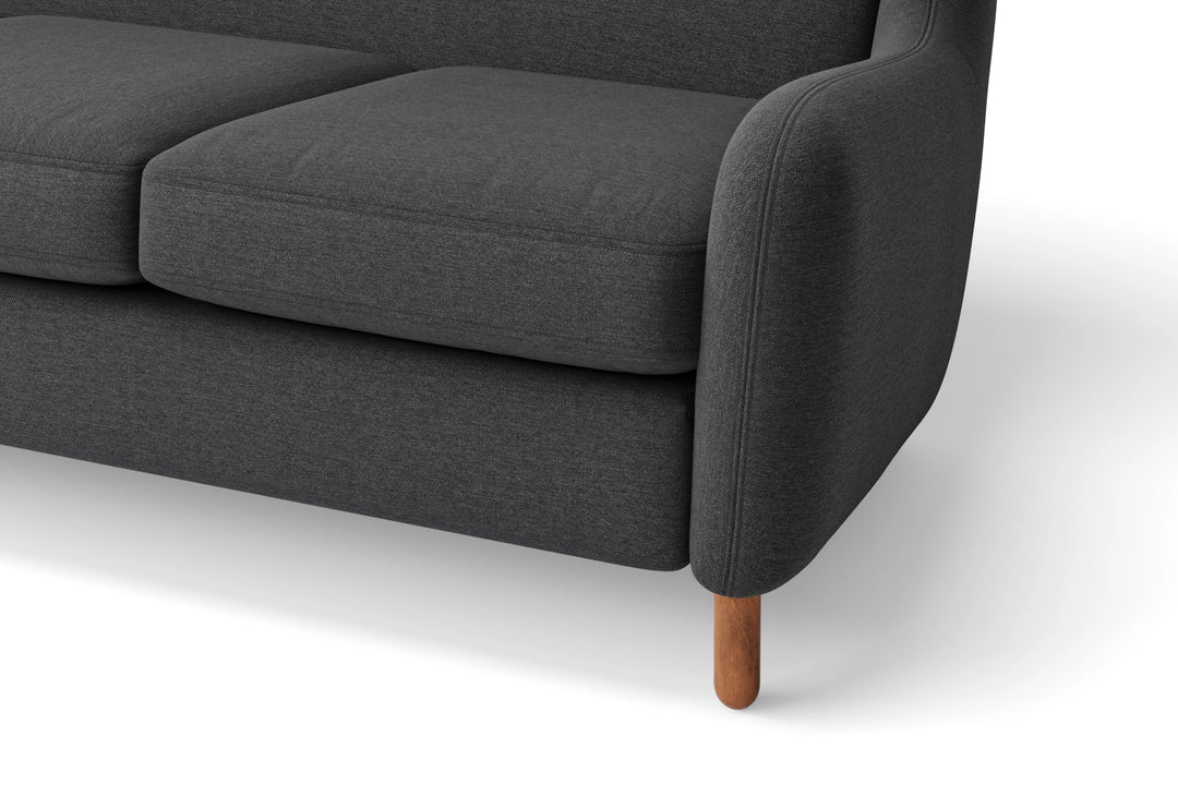 Sassari 3 Seater Sofa Dark Grey Linen Fabric