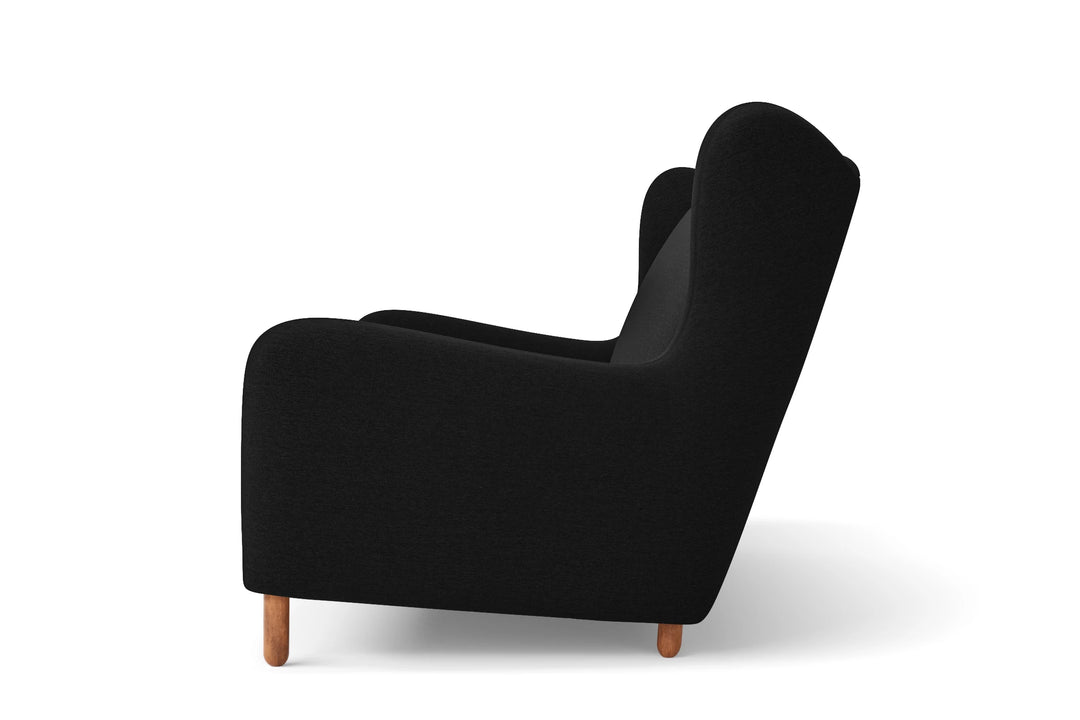 Sassari 4 Seater Sofa Black Linen Fabric