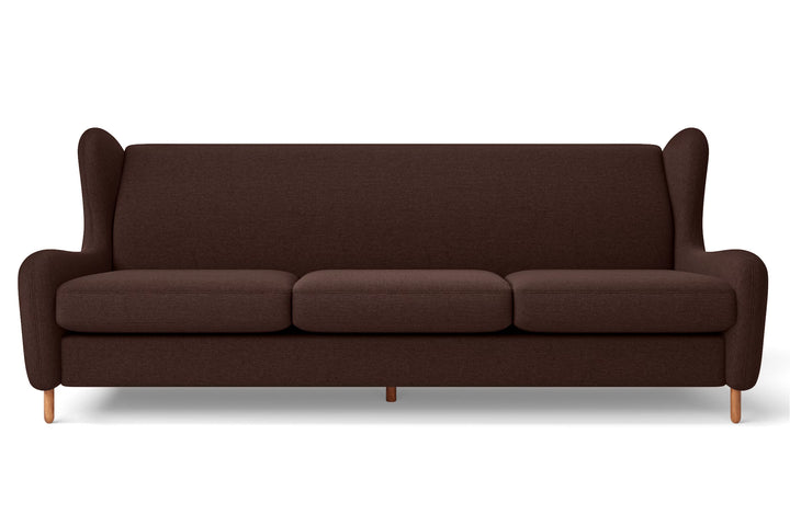 Sassari 4 Seater Sofa Coffee Brown Linen Fabric