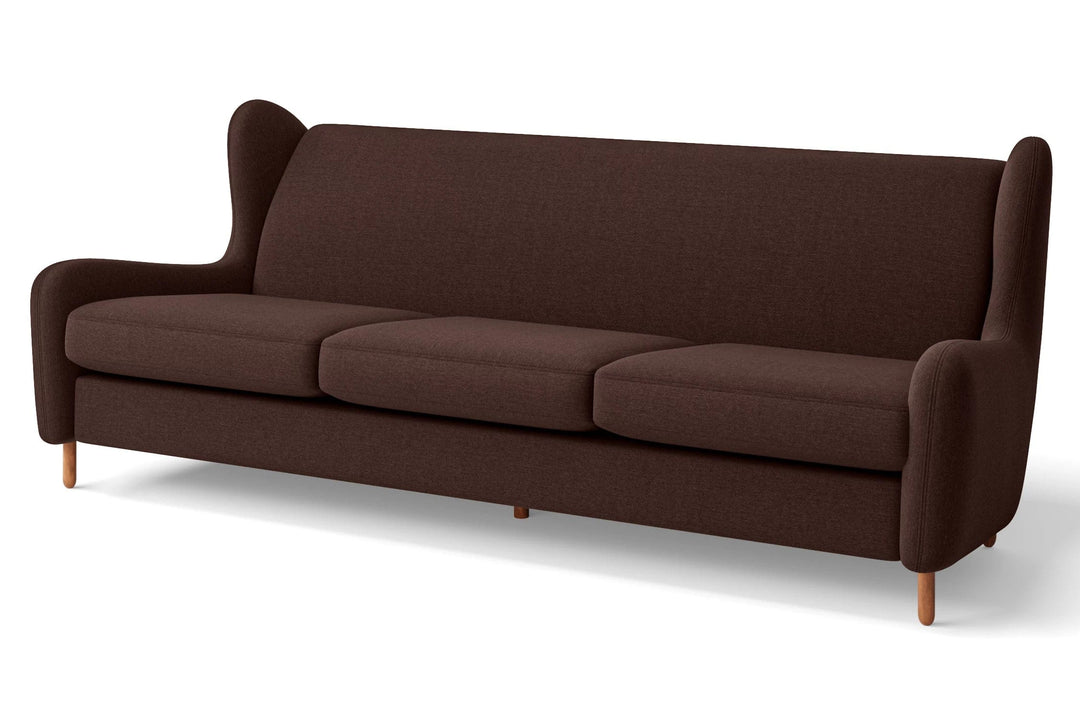 Sassari 4 Seater Sofa Coffee Brown Linen Fabric