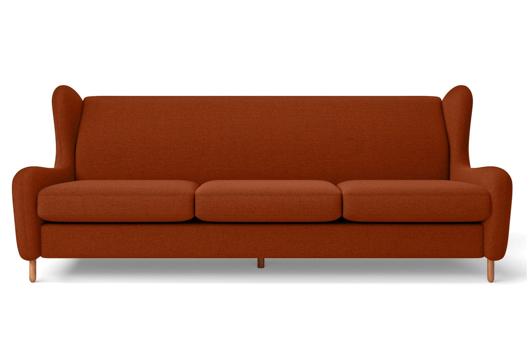 Sassari 4 Seater Sofa Orange Linen Fabric