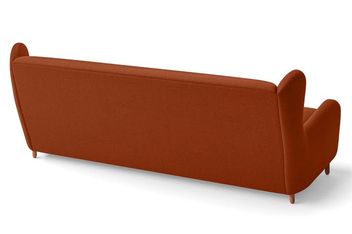 Sassari 4 Seater Sofa Orange Linen Fabric