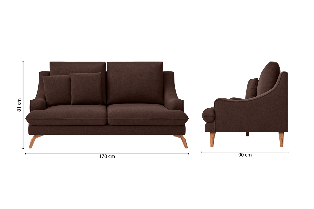 Savona 2 Seater Sofa Coffee Brown Linen Fabric