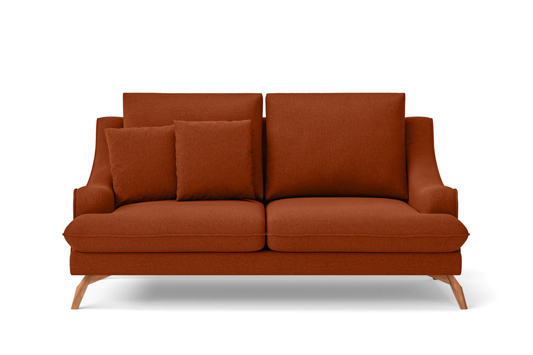 Savona 2 Seater Sofa Orange Linen Fabric