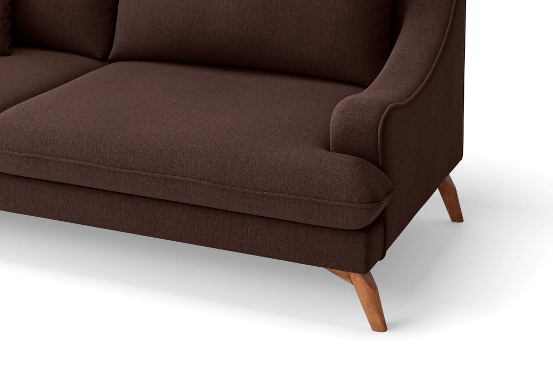 Savona 4 Seater Sofa Coffee Brown Linen Fabric