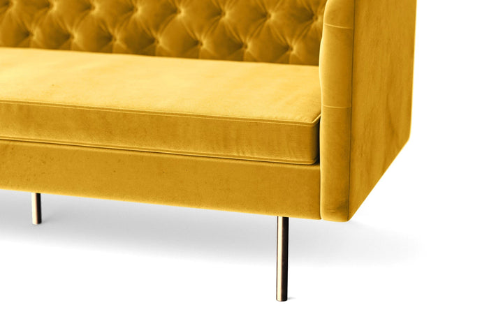 Spezia 2 Seater Sofa Yellow Velvet