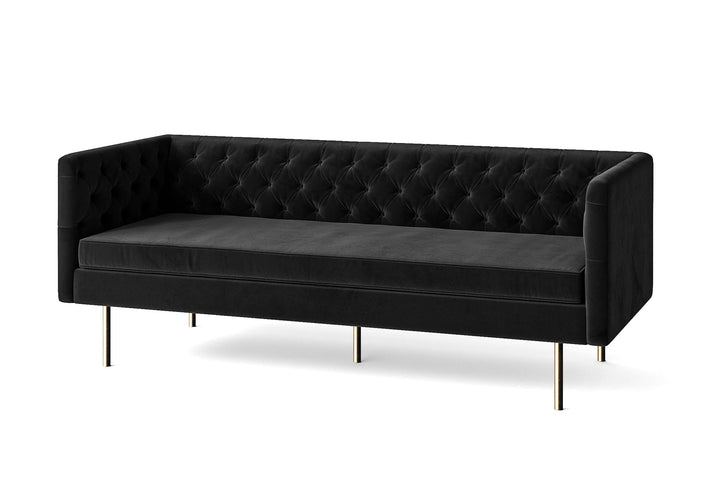 Spezia 3 Seater Sofa Black Velvet