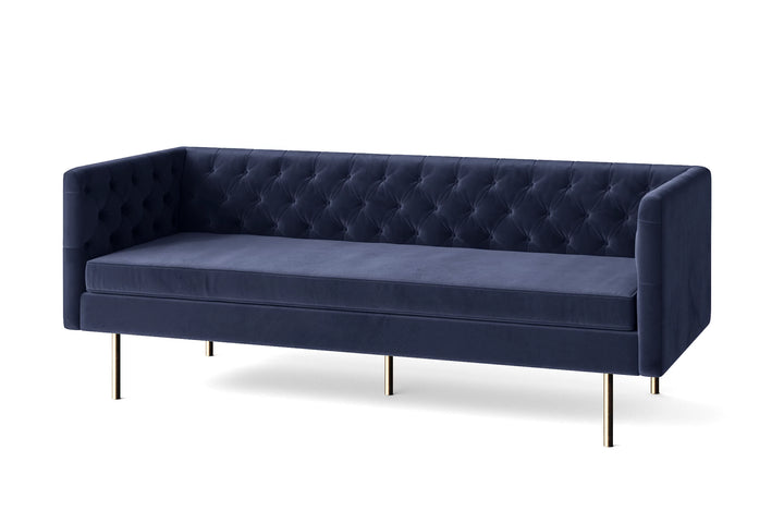 Spezia 3 Seater Sofa Dark Blue Velvet