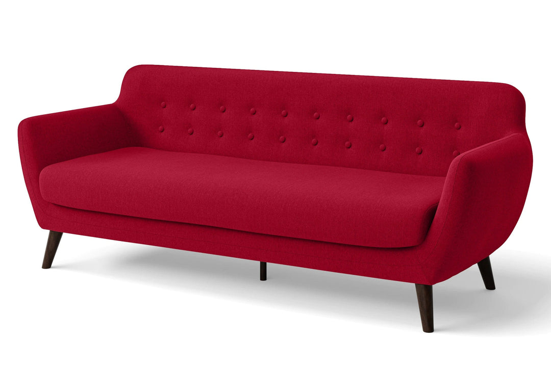 Terni 4 Seater Sofa Red Linen Fabric