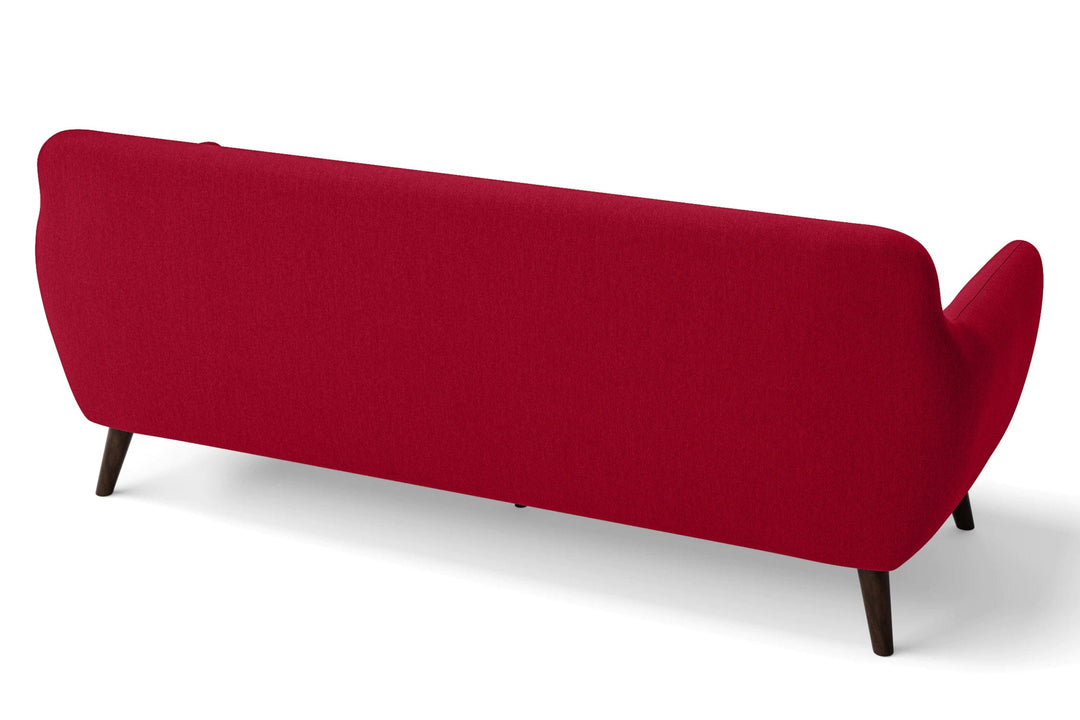 LIVELUSSO Sofa Terni 4 Seater Sofa Red Linen Fabric