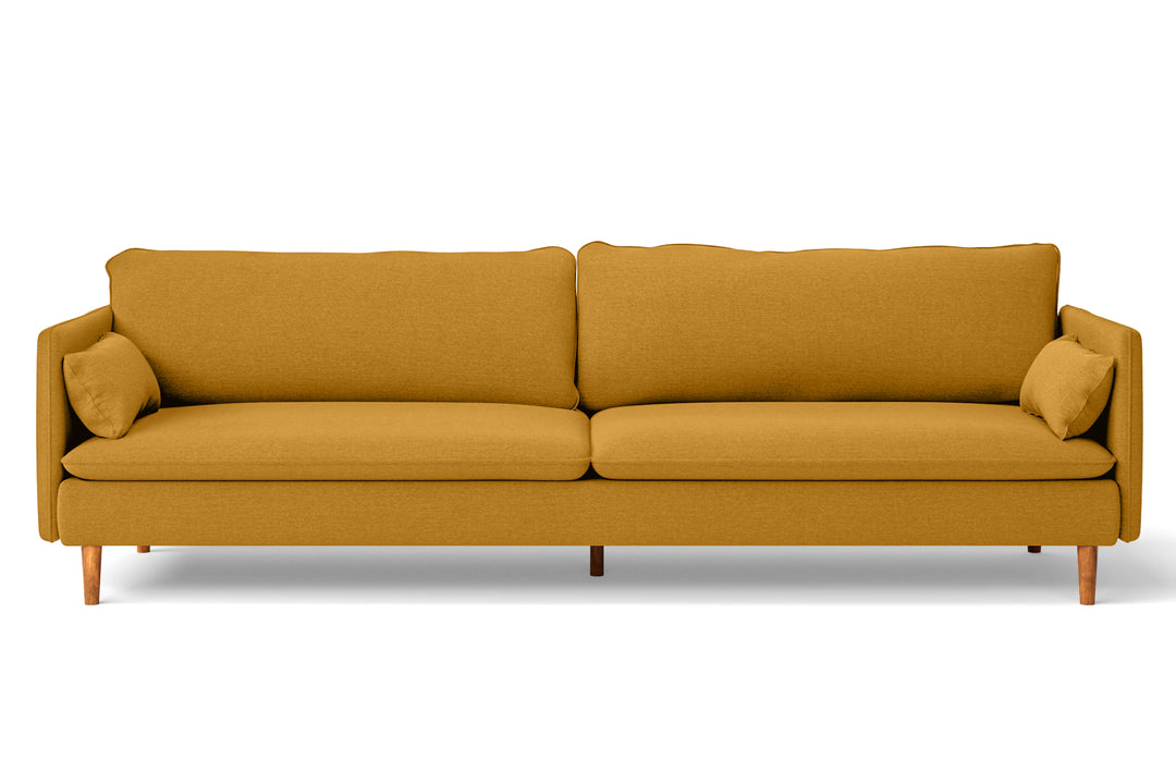 Tirreni 4 Seater Sofa Yellow Linen Fabric